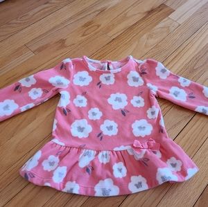 100% Polyester Pink Flower Kid Top Size 24 months
